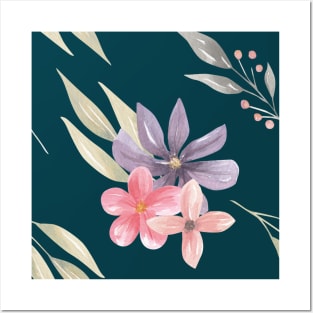 Vintage Floral Patterns Watercolor Posters and Art